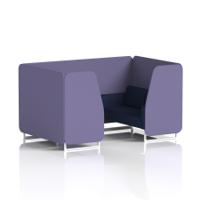Brixworth 4 Seater Booth With White Legs In Synergy Fabric - Order Panels And Alike Sofa