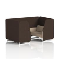 Brixworth 4 Seater Booth With White Legs In Synergy Fabric - Wed Panels And Affix Sofa