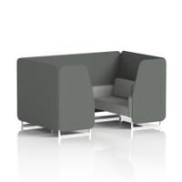 Brixworth 4 Seater Booth With White Legs In Sumi Fabric - Kobe Panels And Tokyo Sofa