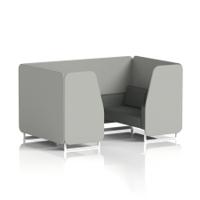 Brixworth 4 Seater Booth With White Legs In Sumi Fabric - Tokyo Panels And Kobe Sofa