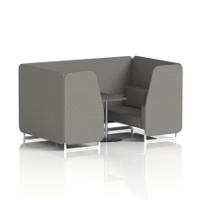 Brixworth 4 Seater Booth With White Legs And Black Table With Silver Leg In X2 Fabric - Number Panels And Sofa