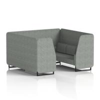 Brixworth 6 Seater Booth With Black Legs In Rivet Fabric - Prime Panels And Sofa