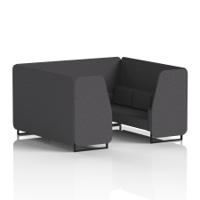 Brixworth 6 Seater Booth With Black Legs In X2 Fabric - Arithmetic Panels And Sofa