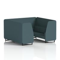 Brixworth 6 Seater Booth With Black Legs In X2 Fabric - Polygon Panels And Sofa