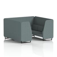 Brixworth 6 Seater Booth With Black Legs In Main Line Flax Fabric - Westminster Panels And Sofa
