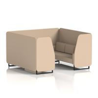 Brixworth 6 Seater Booth With Black Legs In Synergy Fabric - Affix Panels And Sofa