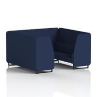 Brixworth 6 Seater Booth With Black Legs In Synergy Fabric - Alike Panels And Sofa