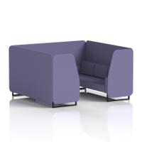 Brixworth 6 Seater Booth With Black Legs In Synergy Fabric - Order Panels And Sofa