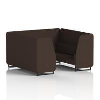 Brixworth 6 Seater Booth With Black Legs In Synergy Fabric - Wed Panels And Sofa