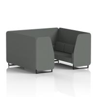 Brixworth 6 Seater Booth With Black Legs In Sumi Fabric - Kobe Panels And Sofa