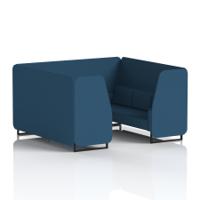 Brixworth 6 Seater Booth With Black Legs In Sumi Fabric - Uto Panels And Sofa