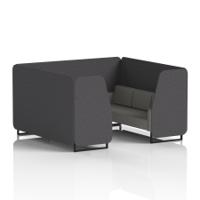 Brixworth 6 Seater Booth With Black Legs In X2 Fabric - Arithmetic Panels And Number Sofa