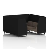 Brixworth 6 Seater Booth With Black Legs In X2 Fabric - Diameter Panels And Theory Sofa