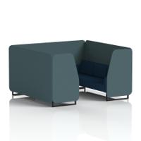 Brixworth 6 Seater Booth With Black Legs In X2 Fabric - Polygon Panels And Calculus Sofa