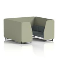 Brixworth 6 Seater Booth With Black Legs In Main Line Flax Fabric - Newbury Panels And Westminster Sofa