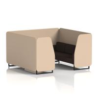 Brixworth 6 Seater Booth With Black Legs In Synergy Fabric - Affix Panels And Wed Sofa