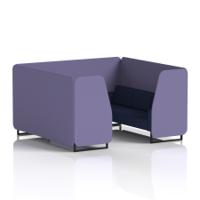 Brixworth 6 Seater Booth With Black Legs In Synergy Fabric - Order Panels And Alike Sofa