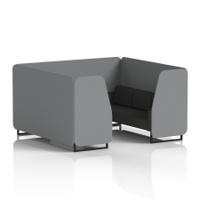 Brixworth 6 Seater Booth With Black Legs In Synergy Fabric - Partner Panels And Mix Sofa