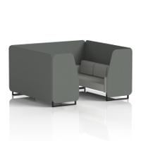 Brixworth 6 Seater Booth With Black Legs In Sumi Fabric - Kobe Panels And Tokyo Sofa