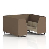 Brixworth 6 Seater Booth With Black Legs In Sumi Fabric - Osaka Panels And Zen Sofa