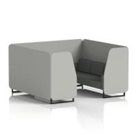 Brixworth 6 Seater Booth With Black Legs In Sumi Fabric - Tokyo Panels And Kobe Sofa