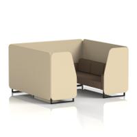 Brixworth 6 Seater Booth With Black Legs In Sumi Fabric - Zen Panels And Osaka Sofa