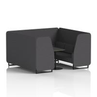 Brixworth 6 Seater Booth With Black Legs And Black Table With Black Leg In X2 Fabric - Arithmetic Panels And Sofa