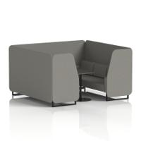 Brixworth 6 Seater Booth With Black Legs And Black Table With Black Leg In X2 Fabric - Number Panels And Sofa