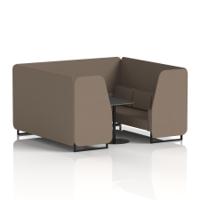 Brixworth 6 Seater Booth With Black Legs And Black Table With Black Leg In X2 Fabric - Theory Panels And Sofa