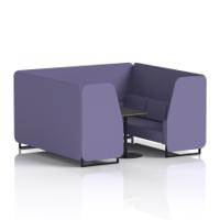 Brixworth 6 Seater Booth With Black Legs And Black Table With Black Leg In Synergy Fabric - Order Panels And Sofa