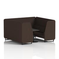 Brixworth 6 Seater Booth With Black Legs And Black Table With Black Leg In Synergy Fabric - Wed Panels And Sofa