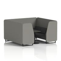 Brixworth 6 Seater Booth With Black Legs And Black Table With Black Leg In X2 Fabric - Number Panels And Arithmetic Sofa