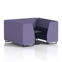 Brixworth 6 Seater Booth With Black Legs And Black Table With Black Leg In Synergy Fabric - Order Panels And Alike Sofa