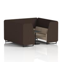 Brixworth 6 Seater Booth With Black Legs And Black Table With Black Leg In Synergy Fabric - Wed Panels And Affix Sofa