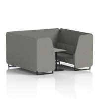 Brixworth 6 Seater Booth With Black Legs And Grey Table With Black Leg In X2 Fabric - Number Panels And Sofa