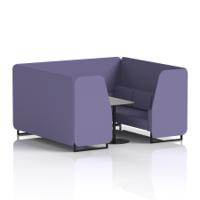 Brixworth 6 Seater Booth With Black Legs And Grey Table With Black Leg In Synergy Fabric - Order Panels And Sofa