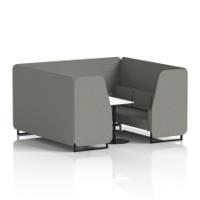 Brixworth 6 Seater Booth With Black Legs And White Table With Black Leg In X2 Fabric - Number Panels And Sofa