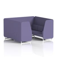 Brixworth 6 Seater Booth With White Legs In Synergy Fabric - Order Panels And Sofa