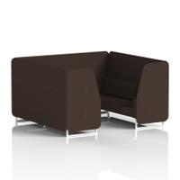 Brixworth 6 Seater Booth With White Legs In Synergy Fabric - Wed Panels And Sofa