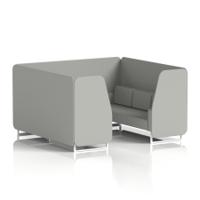 Brixworth 6 Seater Booth With White Legs In Sumi Fabric - Tokyo Panels And Sofa