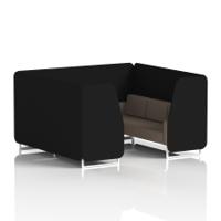 Brixworth 6 Seater Booth With White Legs In X2 Fabric - Diameter Panels And Theory Sofa
