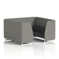 Brixworth 6 Seater Booth With White Legs In X2 Fabric - Number Panels And Arithmetic Sofa
