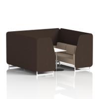 Brixworth 6 Seater Booth With White Legs And White Table With Silver Leg In Synergy Fabric - Wed Panels And Affix Sofa