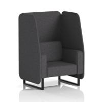 Brixworth 1 Seater Open Booth With Black Legs In X2 Fabric - Arithmetic Panels And Sofa