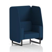 Brixworth 1 Seater Open Booth With Black Legs In X2 Fabric - Calculus Panels And Sofa