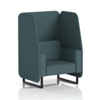 Brixworth 1 Seater Open Booth With Black Legs In X2 Fabric - Polygon Panels And Sofa