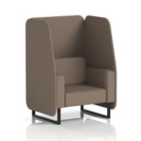 Brixworth 1 Seater Open Booth With Black Legs In X2 Fabric - Theory Panels And Sofa