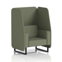 Brixworth 1 Seater Open Booth With Black Legs In Main Line Flax Fabric - Monument Panels And Sofa