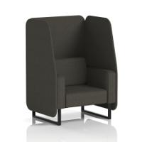 Brixworth 1 Seater Open Booth With Black Legs In Main Line Flax Fabric - Temple Panels And Sofa