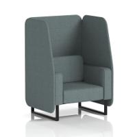 Brixworth 1 Seater Open Booth With Black Legs In Main Line Flax Fabric - Westminster Panels And Sofa